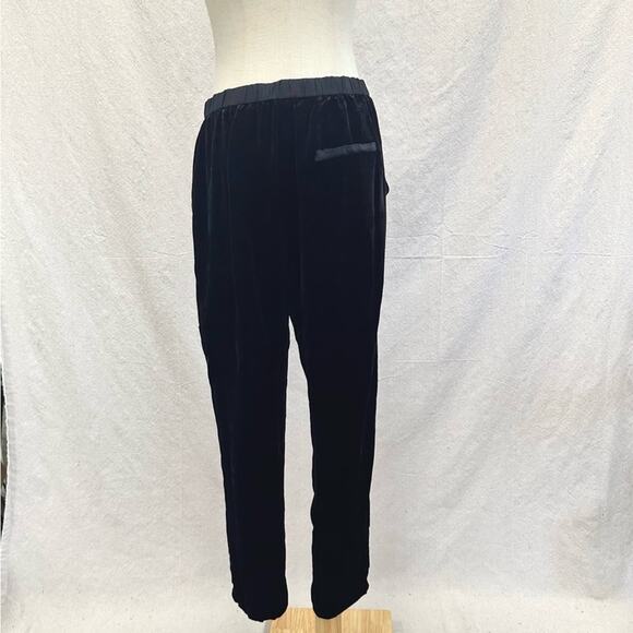 Eileen Fisher Black Crushed Velvet Tapered Ankle Pants Size Small Rayon/Silk - Picture 10 of 14